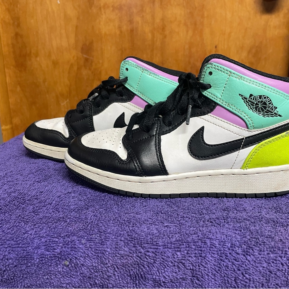 Jordan Kids Sneakers - Black, White, Green, Purple